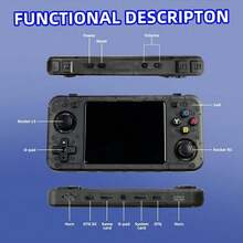 R36H Retro Handheld Game Console With Open Source Linux System,Cortex-A35 CPU, 64GB TF Card Comes With Over 10,000 Classic Games,3.5-Inch IPS Screen Portable Classic Handheld Game Console-Black, Sd Card, Gifts For Men, Roku Remote, Control Roku, Video Games - màu đen - Xem 4