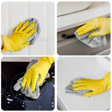 10pcs Kitchen Cleaning Cloths, High Quality Dishcloths, Super Absorbent Microfiber Cleaning Rags, Non-Stick Oil, Washable Quick Dry Dish Towels (Gray)