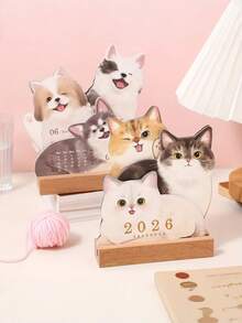 1本可爱小猫咪日历 - 月度计划本，包含萌萌的猫咪图案，涵盖2026年1月至12月 - 适用于家庭、办公室、学校 - 是送给爱猫人士和宠物主人的理想礼物 - 俏皮的小猫咪主题，耐用纸张，英文版式，月度计划 | 趣味设计 | 耐用纸张，猫咪日历 - 彩色 - 查看 10