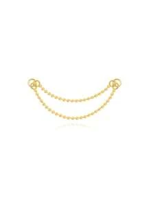 1pc 925 Sterling Silver Earring Chain Accessory, 18k Gold Plated Earring Connector Chain, Convertible Pendant Chain For Women, Suitable For Double Ear Piercings - Gold - View 18