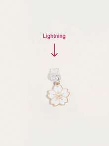 Japanese-Style Cute Enamel Cherry Blossom Phone Dust Plug | Fits Lightning/Type-C Ports | Universal Phone Decorative Charm Phone Accessory