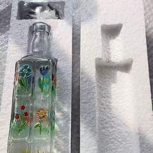 1个/2个装家用厨房浮雕玻璃油瓶，家用油壶，厨房酱油醋调味瓶，2025新款巴洛克风格，防滴漏 - 彩色 - 查看 9