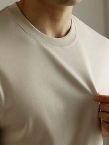 Men's Basic Regular Fit T-Shirt – Ideal For Summer Comfortable And Breathable - 駝色 - 查看 2