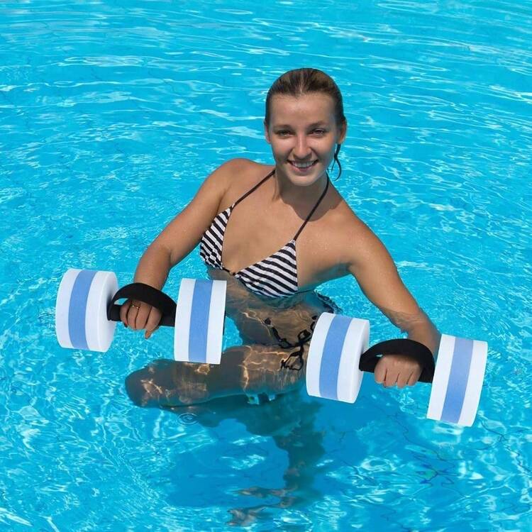 Dumbbells Aerobics Pool Fitness Exercise Lightweight Resistance Aquatic Dumbbell Pool Barbells Swimming - Azul oscuro y claro - Añade 6