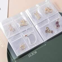 84/160 Grid Transparent Jewelry Storage Book Self Sealing Bag For Necklace Ring Photo Card Organizer - Trong sáng - Xem 6