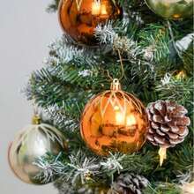 6 pièces Boules de Noël xénomorphes nouvelles de 8 cm 2025, boules dorées/noires avec décoration lumineuse, décoration d'hôtel, décoration de maison, suspensions de Noël, décoration festive, suspensions de décoration extérieure simple d'hôtel - Multicolore - Voir 3