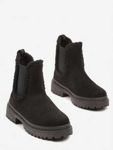 Fashionable Versatile Casual Minimalist Ankle Boots, Autumn/Winter - Black - View 3