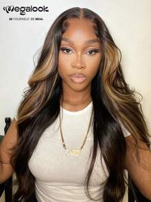 MEGALOOK #30 Highlight 13x4 Lace Front Wig, Natural Wave Curly, Invisible Knots, Transparent Lace Front Wig, 16-30 Inches, Pre-Plucked, 1B/30 Color Human Hair Wig, Breathable Cap, 100% Virgin Human Hair, With Baby Hair, Hand-Tied, Lightweight Cap, All-Day Comfort, Minimal Shedding, Suitable For Daily Wear - SNATURAL/30 - View 3