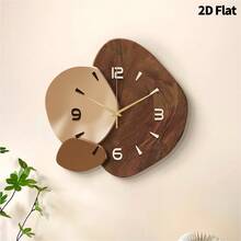 1pc Modern Minimalist Luxury 2D Flat Wall Clock, Super Silent Quartz Movement, No Ticking Sound, Decorative Silent Wall Clock Suitable For Living Room, Bedroom And Office, Fashionable Bedroom Wall Clock Decor, Unique Personalized, Ultra-Clear Time Reading, Ideal For Living Room, Bedroom, Office, Studio, Home, Study, Kitchen And Cafe Clock Decoration, Perfect Decorative Gift For Friends And Family.