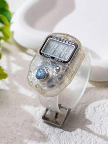 新款电子计数器手表，带LED灯，便携式多功能计数器，包含时间显示，按压3秒即可激活环绕灯 - 彩色 - 查看 2