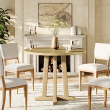 LITTLE TREE Tavolo da pranzo rotondo, tavolo da pranzo rotondo per sala da pranzo e soggiorno, tavoli da pranzo da 80 cm per 2-4 persone, tavolo da cucina con piano e gambe in legno, colore legno naturale - Castano - Visualizzare 6