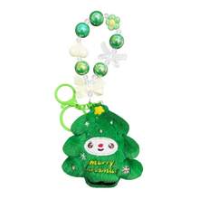 Cute Santa Claus Beaded Keychain, Student Backpack Decor Pendant, Christmas Doll Ornament Gift