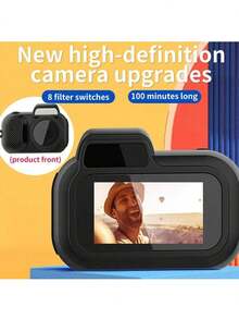 1080P Mini Keychain Camera - 0.96" HD Screen, 8MP Vintage SLR Design, 160° Wide Angle, Anti-Lost Strap, Rechargeable Portable DV Camera Suitable For Adults/Teens/Outdoor Travel - Multicolor - View 3