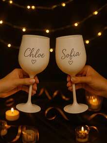 Personalized Acrylic Plastic Champagne Flute, Bridal Party Gift, Bridesmaid Wine Glass, Bachelorette Party Cup, Wedding Decor Stylish, Adorable, Colorful Custom, Personalized, Unique Ideal Gifts For Her Friends, Son, Daughter, School Students - Multicolor - View 5