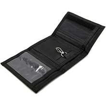 Cartera de impresión de camuflaje para niños, niñas y adolescentes, cartera tríptica para hombres y mujeres, carteras de camuflaje del ejército, tarjetero - Negro - Ver 5