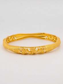 A Set Of Luxury 18k Gold Plated Explosive Bracelets, Dubai African, European And American Women's Bridal Jewelry