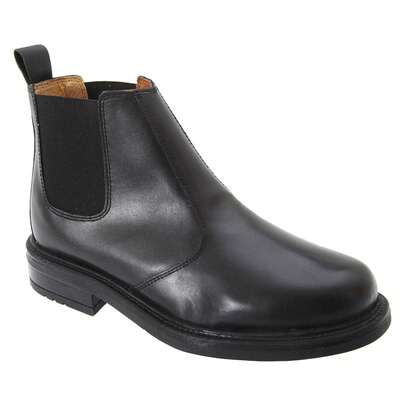 Roamers Mens Leather Quarter Lining Gusset Chelsea Boots (Black) - 80% Leather/10% TR/10% Textile - (DF283)
