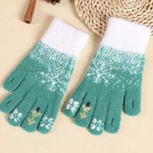 زوج من قفازات أصابع الندى الكريسماسية، قفازات شتوية جميلة للنساء للشاشة اللمسية مصنوعة من الأصواف السميكة المخملية، مقاومة للصقيع والدفء، ديكورات عيد الميلاد، ديكور غرفة، ديكورات منزلية، هدايا عيد الميلاد، ديكور