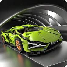 sycvi 1200pcs Technic Series Racing Car Model Building Blocks - Adult Version - 1:14 Scale - Build Supercar With Bricks - Suitable For Adults - Gift - Multicolor - View 3