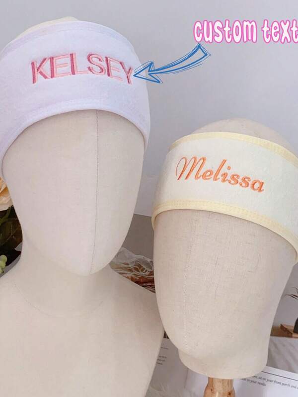 1 pieza Diadema deportiva personalizada bordada, diadema absorbente del sudor, diadema personalizada para spa, diadema para lavado facial con nombre, diadema personalizada para niñas, diadema con diseño personalizado, regalo de cumpleaños para mamá