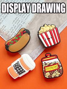 13 PCS Food Delight Series, Shoe Decorations, Cartoon Shoe Charm, Diverse Designs - Durable Shoe Decorations, Durable Shoe Accessories, Suitable For Slippers And Shoes, Perfect Birthday Gift Or Fashionable Accessory