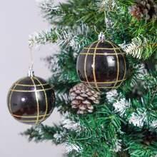 6 pièces Boules de Noël xénomorphes nouvelles de 8 cm 2025, boules dorées/noires avec décoration lumineuse, décoration d'hôtel, décoration de maison, suspensions de Noël, décoration festive, suspensions de décoration extérieure simple d'hôtel - Multicolore - Voir 7