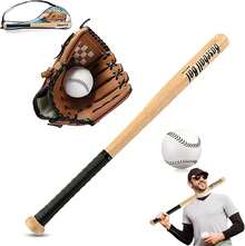 Juego de Béisbol: Bate + Guante + Pelota, Kit Clásico de Entrenamiento para Jóvenes, Niños, Adolescentes y Adultos - 32.6 Pulgadas - 1 - Ver 2
