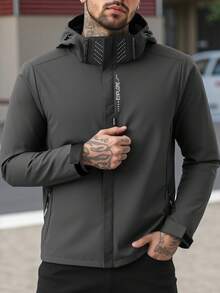 Outdoor Assault Jacket For Men, Hooded Windproof, Waterproof, Stain Resistant Mountaineering Jacket With Detachable Hood - Dark Grey - View 2