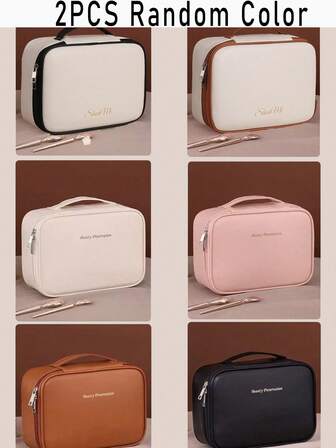 1 pieza Bolsa de maquillaje multifuncional de PVC, organizador de cosméticos de viaje de verano, bolsa de almacenamiento de baño impermeable, soporte para brochas de maquillaje, bolsa de aseo impermeable para cuidado de la piel, cosméticos, paleta de sombras de ojos, polvo, loción, lápiz labial, almacenamiento de joyas, regalo para dama de honor, regalo para el Día de la Madre, regalo para amigos y maestros, regalos de Navidad, bolsa, regalos para mujeres, artículo de viaje esencial, bolsa, embrague / bolso pequeño, organizador de maquillaje, organizador de maquillaje, bolsa, soporte de brochas, mini bolsa, bolsa de gran capacidad, regalos para mujeres, regalos de Navidad, ideas de regalo para mujeres