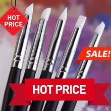 5pcs Silicone Brush Set, Plastic Handle, Suitable For Watercolor, Oil Painting, Polymer Clay Sculpting, Nail Art Brushes, Art Tools - Ideal Christmas & Halloween Gift