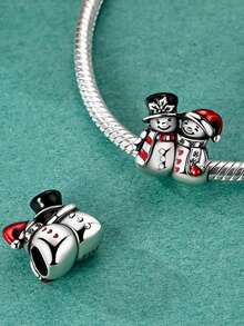 STYFNE 1 pieza Colgante con cuentas de árbol de Navidad, campana, Papá Noel, reno, muñeco de nieve, adecuado para pulseras DIY, joyería de mujer, pequeño regalo diario