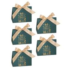 5PCS/10PCS Christmas Bell Snowflake Printed Candy Gift Box,Christmas Treat Boxes Candy Bags, Holiday Party Treat Cookie Goodie Snack Gift Packaging,Christmas Goody Gift Boxes - Wave Cover - View 12