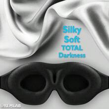 Mscara para dormir con ojos para dormir, diseo 3D, bloqueo de luz, opaca, para mujeres y hombres, cubiertas de ojos suaves y refrescantes para noche y viajes, cubierta de extensiones de pestaas negro opaco - Negro (Negro apagado) - Ver 6
