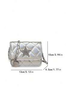 1pc PU Magnetic Buckle Korean Style Mini Square Bag, Fashion Chain Coin Purse Crossbody Bag, Personalized Stylish Aesthetics Mini Square Bag Suitable For Daily Use, High-End Solid Color Matching, Suitable For Daily Shopping, Birthday Party, Exquisite And Cute Chain Crossbody Bag, Gift For Friends And Family - Mini Crossbody Bag - View 12