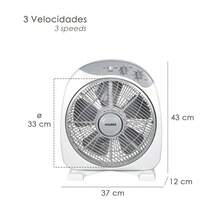 MAURER Box Fan Ø 30cm 40 Watt. 3 Speeds Large Blades, 3 With Timer - White - View 2