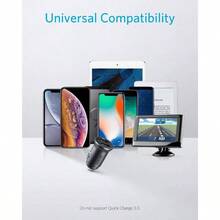 320 Car 24W Aluminum Alloy Dual With Blue IPhone16 15 14 13 12 Series, Pro 2 And More - Not Compatible With Quick Charge Black