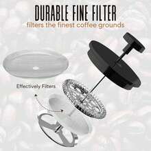 350 ML Cafetera de Prensa Francesa Pequeña, Cafeteras de émboloVidrio de Borosilicato Resistente al Calor, Prensa Francesa de Vidrio con Émbolo de Acero Inoxidable y Agarradera de Plástico - 1 - Ver 8