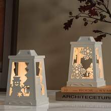 5 件套 DIY 圣诞烛台模具，鹿和雪花烛台树脂模具 - 白色 - 查看 3