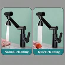 三功能旋转厨房水龙头 - 多功能冷热水龙头，带 3 种喷水模式，现代设计，单孔安装，包含配件，厨房水龙头，现代浴室装置，耐用塑料结构 - 彩色 - 查看 8