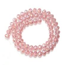 1 pieza Abalorios de cristal de ábaco facetado redondo en color AB, multicolor, de varios tamaños 3/4/6/8/10mm, suministros versátiles para manualidades de joyería, aptos para pulsera, collar, joyería, colgante, llavero