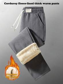 Winter Women's Plus Size Thermal Lined Straight Leg Sweatpants, Warm And Comfortable Casual Pants For Winter