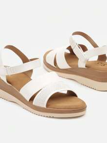 Casual Low Wedge Sandals For Daily Wear - White - View 6