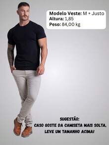 Men's Basic T-Shirt Egyptian Cotton Premium Slim Fit Shirt - 黑色 - 查看 6