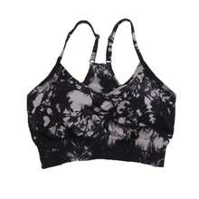 CHRLEISURE-Sujetador deportivo Tie Dye para mujer, ropa interior deportiva con almohadilla para el pecho, camiseta sin mangas de entrenamiento ajustada elástica, chaleco atlético, ropa de gimnasio - Azul profundo - Ver 9