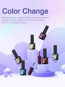 6pcs Gel Nail Polish Set, Long-Lasting Low Allergy, UV/LED Soak-Off, Neutral Shiny Red Tones, Alcohol-Free Nail Gel Kit, Suitable For DIY Manicure And Salon Use - 01 - View 2