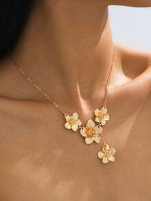 1 colier elegant cu pandantiv floral, potrivit pentru călătorii/festivaluri de muzică, accesoriu versatil