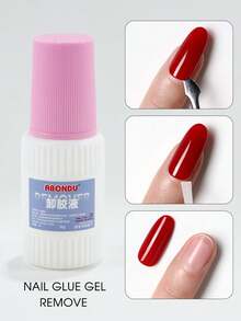 2 件装指甲胶凝胶，带胶凝胶去除剂套装，10 克速干强力指甲胶，适用于假指甲片，脱胶剂，去除凝胶，水钻假指甲，易于涂抹，刷涂指甲凝胶，美甲工具 - 彩色 - 查看 6