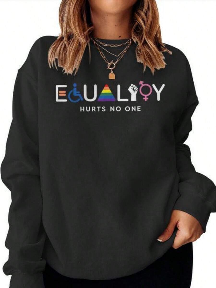 Equality Hurts No One Equal Rights Lgbtq Rainbow Women Sweatshirt - - màu đen - Xem 1