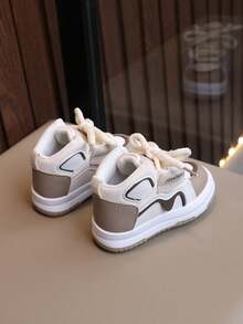 1 Pair Comfortable Kids Sports Shoes, Boys Girls Indoor Outdoor Running Sneakers, Infant Athletic Shoes - Beige - View 4