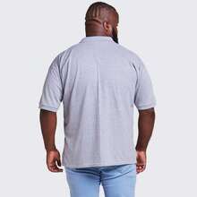Men's Plus Size Cotton Polo Shirt - 灰色 - 查看 2